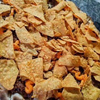 Pizza Nachos com doritos por cima